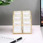 Hipiwe Mirrored Glass Business Card Display Holder, 6-Slots Gold Card Stand - Image 4