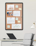 Mifuro 36"x24" Enclosed Bulletin Board, Lockable Weather-Resistant Aluminum Cork Noticeboard for School & Office, Black Frame w/Cork - Image 2