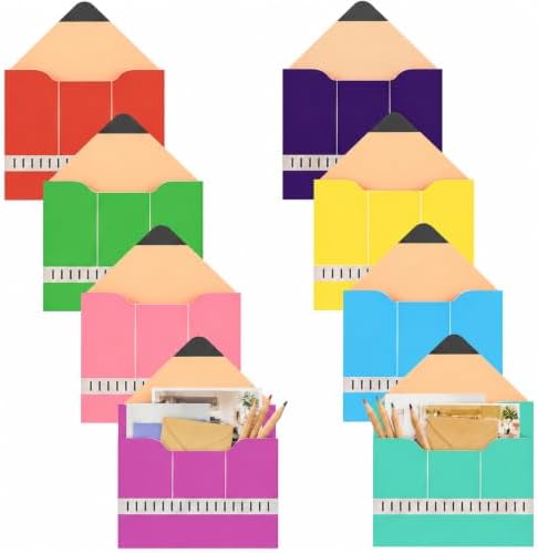 Gilprop 8 Pack Magnetic File Folder Holder for Whiteboard Classroom Storage by Gilprop