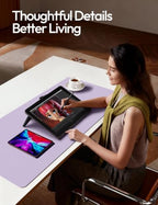 YSAGi Leather Desk Protector, Office Mat, Large Mouse Mat, Non-Slip PU Leather Blotter, Laptop Desk Mat, Waterproof Writing Pad for Office and Home(Light Purple, 63" x 17.2") - Image 4