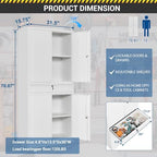 Fesbos 71" Metal Cabinet-White Heavy Duty Storage File Cabinet Steel Tool Cabinets with Shelves, Lockable Doors and Drawers- for Garage, Pantry, Warehouse - Assembly Required - Image 2
