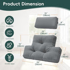 2 Piece Neck Pillow and Lumbar Support Back Cushion Set for Recliner, Gray - Image 2
