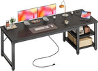 Huuger 63'' x 19.7'' Computer Desk with Power Outlets, 0.95'' Thick Desktop by Huuger