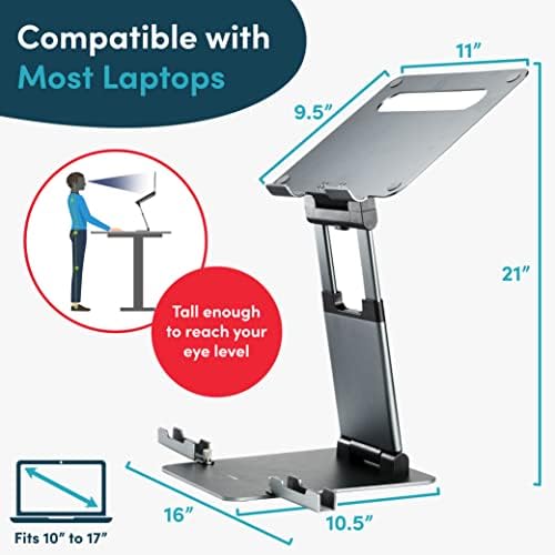 Lifelong 20" Tall Adjustable Laptop Stand with Phone & Tablet Holder - Image 5