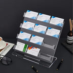 Dunzoom 2 Pack Business Card Holder for Desk 12 Slots Freestanding Clear Acrylic Business Card Holder Display Stand Multiple Organizer for Office Meeting Exhibition Home - Image 4