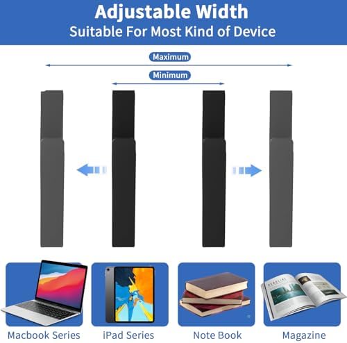 LUKETURE Adjustable Side Laptop Mount, No Drill Laptop Holder, Under Desk Storage, Clamp-On Laptops Stands, Desk Side Mount for Laptops, Mac mini, Keyboard with Anti-Scratch Silicone - Image 5