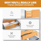 6-Pack Drawer Dividers 6-Inch High Dresser Drawer Organizer 11.5 to 17 Inch - Image 6