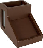 Victor Desk Pencil Cup With Angled Note Holder, Frosted Glass Window Desktop Organizer for Pens, Pencils, and Notes, 4.1 x 6.1 x 4.5-Inches, Mocha Brown - Image 3