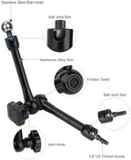 Mippko iPad Holder for Microphone Stand/Mic Music Stand,Tablet Mount Compatible with 4.7~12.9" / Nexus/LG G Pads/e-Reader/Switch/iPhone,360° Adjustable 10" Long Aluminum Alloy Arm - Image 4