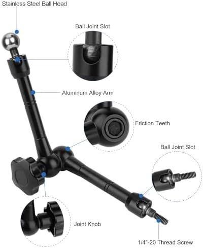 Mippko iPad Holder for Microphone Stand/Mic Music Stand,Tablet Mount Compatible with 4.7~12.9" / Nexus/LG G Pads/e-Reader/Switch/iPhone,360° Adjustable 10" Long Aluminum Alloy Arm - Image 4