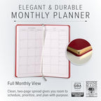 Gallery Leather Pocket Monthly Planner 2026-2027 Acadia Hydrangea - Image 2