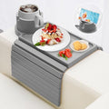 Couch Cup Holder - 3 in 1 Couch Arm Table Tray with 360° Rotating Cup Holder for Couch,Anti-Slip Arm Chair Rest Table for Large Wide Sofa Armrest, Foldable Side Table for Drinks Snacks by AISONGDONG