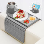 Couch Cup Holder - 3 in 1 Couch Arm Table Tray with 360° Rotating Cup Holder for Couch,Anti-Slip Arm Chair Rest Table for Large Wide Sofa Armrest, Foldable Side Table for Drinks Snacks by AISONGDONG