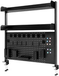 Clamp On Desk Organizer Shelf with Pegboard, Metal Adjustable Height by Unknown