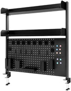 Clamp On Desk Organizer Shelf with Pegboard, Metal Adjustable Height by Unknown