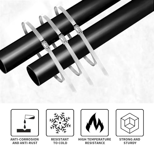 1000Pack Stainless Steel Cable Zip Ties 12 inch 304 Metal Cable Ties with 270lbs Tensile Strength Heavy Duty Zip Ties for Farms Pipes Roofs Workshop Outdoor Fence Use - Image 3