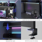 Clamp On Desk Organizer Shelf, Desk Extender Pegboard Workstation,Computer Desk Accessories for Office, Privacy Panel for Gaming Desk,Clamp-on 23.6/31.5/39.3in Desktop Shelving System, Black (Size : - Image 7