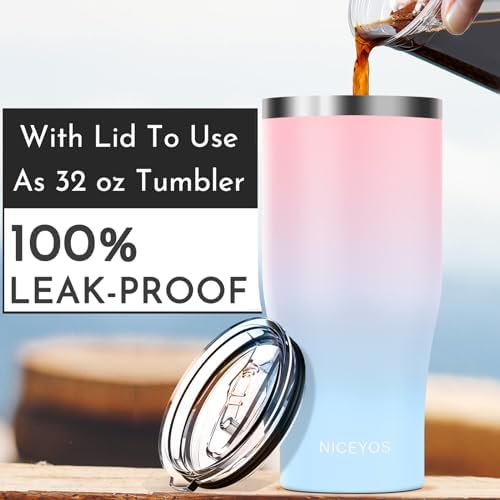 Universal Iced Coffee Sleeve - Upgraded Double Wall Reusable Stainless Steel Holder Sleeves Insulator for Cold Drinks Fits Starbucks Dunkin Donuts McDonalds Small Medium Large Cup (Pink Blue) - Image 3