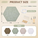 6.7 x 5.9 in 16 Pcs Hexagon Cork Board Tiles, Felt Pin Boards, Sage - Image 2