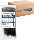 Kable Kontrol Low-Profile Cable Ties 12 Inch 2500 Pcs 120 Lbs Test – Black by KABLEKONTROL%C2%AE
