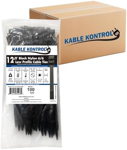 Kable Kontrol Low-Profile Cable Ties 12 Inch 2500 Pcs 120 Lbs Test – Black by KABLEKONTROL%C2%AE