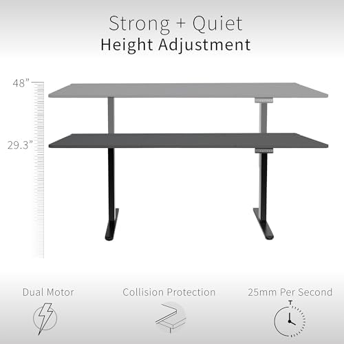 VIVO Black 71 x 30 in Standing Desk, DESK-KIT-E2B-P3B-71 - Image 6