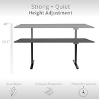 VIVO Black 71 x 30 in Standing Desk, DESK-KIT-E2W-P3B-71 - Image 5