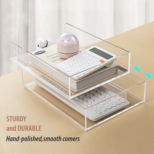 2 Pack Acrylic Paper Tray Organizer for Desk Clear File Organizer,Acrylic Desk Organizers and Accessories Sorter,Perfect for File Paper, Ipad, Letter, A4 Office File, Books, Notes.(Vertical) - Image 6