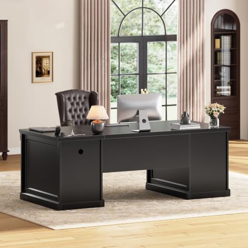 SEDETA 67" Office Executive Desk with 4 Drawers, Storage Cabinet & Outlet - Image 3
