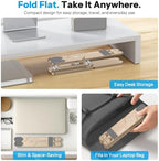 OMOTON LA10 360° Rotating Laptop Stand Riser Foldable for Desk, Gold - Image 5