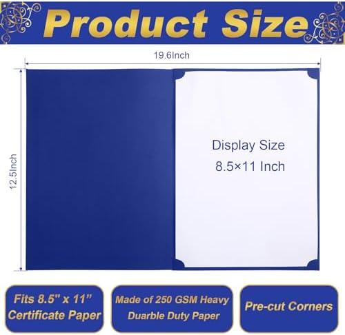 Fainne 120 Pack Certificate Holders Bulk, Diploma Covers, Royal Blue - Image 2