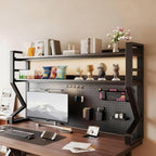 Metal Desk Storage Shelf，Desk Shelf Organizer with Pegboard & Accessories by Yidlkecqey