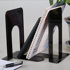 30 Pcs Metal Book Ends for Shelves, Heavy Duty Bookends for Office Home Kitchen Decorative, Nonskid Book Ends to Hold Heavy Books Black 6.5 x 5 x 5.7 in, 15 Pairs - Image 7