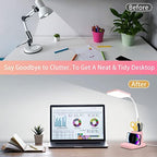 LED Desk Lamp with 10W Wireless Charging & Pen Holder, Pink - Image 5