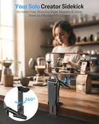 OMOTON TP02-Pro 5 in 1 Magnetic Phone Holder for Vlogging Essentials, Black - Image 3