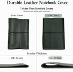 Small Leather Notebook Cover Pocket Size 4" x 5.1" – Refillable Leather Journal Cover with 3 Elastic Bands, Card Slots & Pen Holder – Handmade Travel Notebook Case (Paper Not Included), Green - Image 6