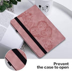Case for Amazon Kindle Fire HD 10 9th/7th/5th Generation 10.1 Inch (2019/2017/2015) with Card Slots, Embossed PU Leather Shockproof Stand Case for Fire HD 10 9th/7th/5th Gen, Pink - Image 5
