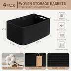 Goodpick 4 Pack Storage Baskets for Organizing Shelves, Black - Image 3