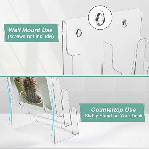3-Tier Brochure Holder 8.5x11, Desktop Literature & File Organizer, 2-Pack - Image 5