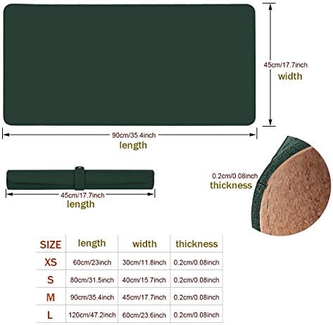 Desk Mat, Waterproof Desk Pad Protector, Eco-Friendly Natural Cork & Leather Double-Sided Office Desk Mat Mouse Pad, Smooth Surface Soft Desk Writing Mat for Office Home Work Game (Green, 47x24Inch) - Image 7