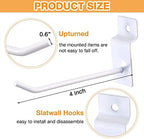 Moxweyeni 100 Pack Slatwall Hooks for Retail Garage Metal,4 Inch,White - Image 2