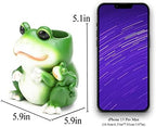 Resin Mother Baby Frog Figurine, Desktop Organizer Pen Holder - Image 2