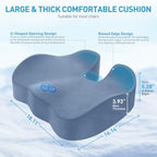BlissTrends Thick Seat Cushion for Office Chair & Car Seat, XL, LightBlue - Image 2