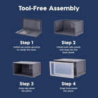 IRIS USA 53 Qt Stackable Storage Bins, 3-Pack, Front Access, Gray - Image 4