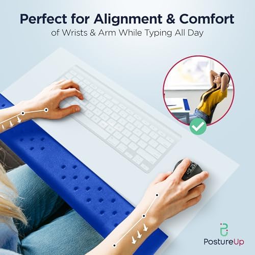 EdgeRest PostureUp L-Shaped Desk Long Wrist Rest Elbow, Forearm & Wrist Comfort Support for Table or Desk Edge, Non-Slip, Memory Foam Padding, Ergonomic Design for Work, Universal Fit, Blue - Image 4