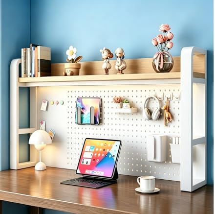 Desk Shelf Organizer with Pegboard & 31-Piece Accessory Kit by Unknown