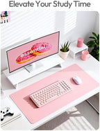 YSAGi Leather Desk Protector, Office Mat, Large Mouse Mat, Non-Slip PU Leather Blotter, Laptop Pad, Waterproof Writing Pad for Office and Home (Light Pink, 47.2" x 23.6") - Image 6