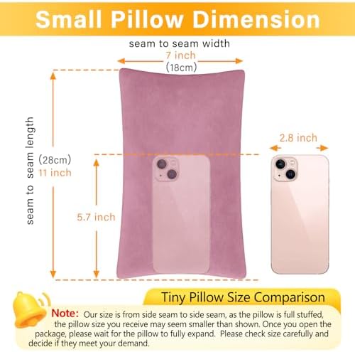 1 MIDDLE ONE 2 Pack Small Pillow, Memory Foam Mini Pillow 11 X 7 Inches for Travel, Sleeping, Nap and Neck, Knee, Lumbar Support, Tiny Cushion for Pet, Dogs (Purple) - Image 3