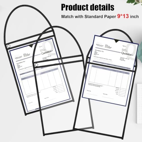 Geyee 80 Pack Job Ticket Holders 9x12 with Strap Hanging,Black - Image 3