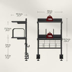 MAHANCRIS Clamp on Desk Shelf, 2 Tier Desk Storage Organizer, Desktop Bookshelf with Hooks and Divider, Desk Accessories for Study and Gaming Room, Black DSBK4501 - Image 3